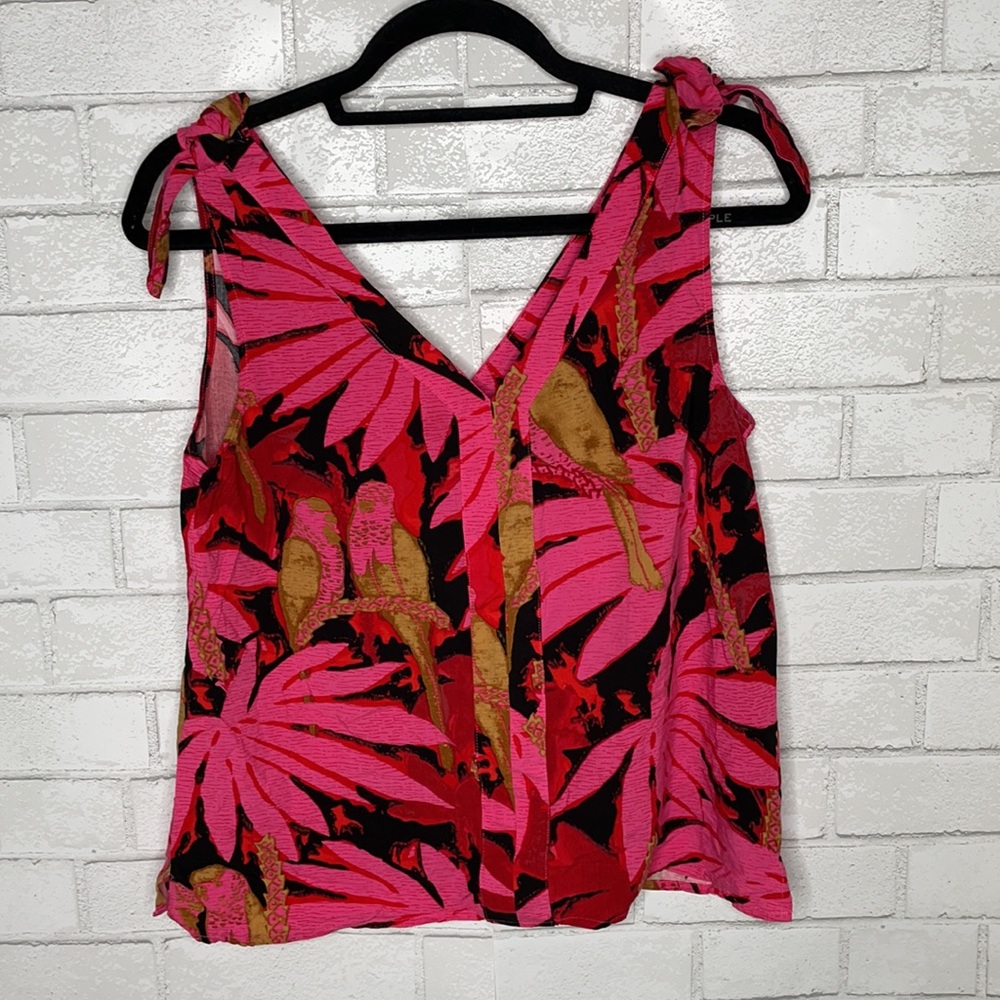 J. Crew Bruna Tie Shoulder Top in Antigua Leaves - Picture 5 of 12